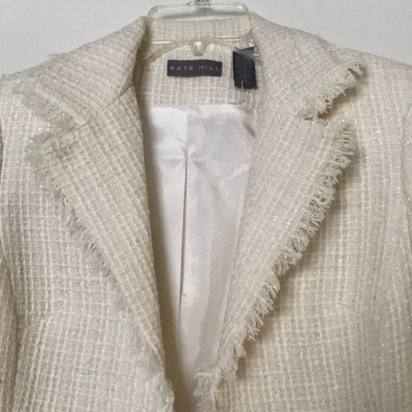 Kate Hill - beige, fringe trimmed jacket - Picture 2 of 5